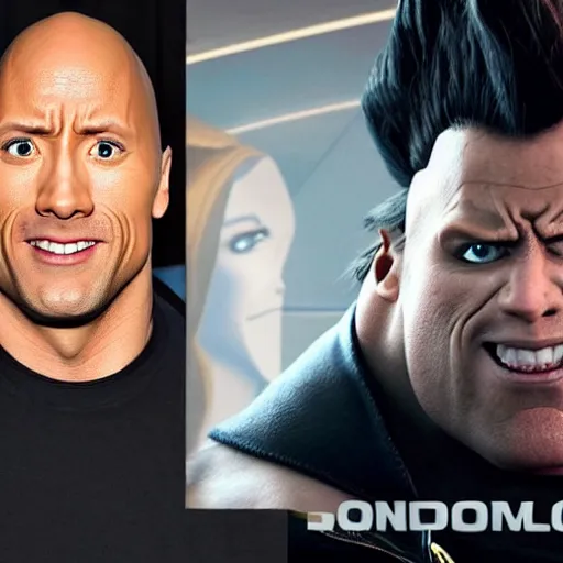 Prompt: Syndrome from the Incredibles, played by Dwayne Johnson Dwayne Johnson Dwayne Johnson