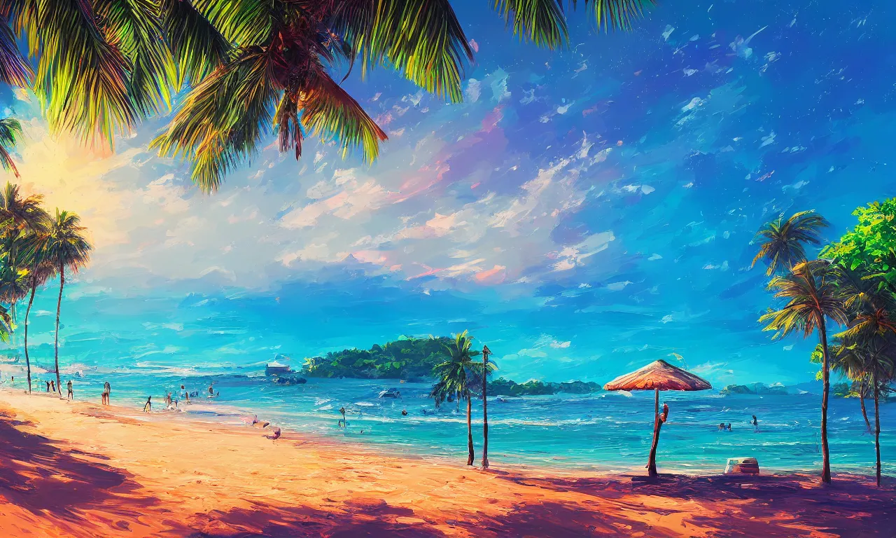 Image similar to paradise beach by alena aenami artworks in 4 k