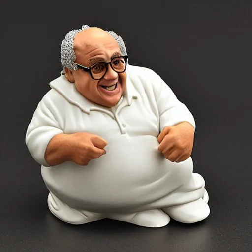 Image similar to Danny Devito as a cute Precious Moments porcelain figurine