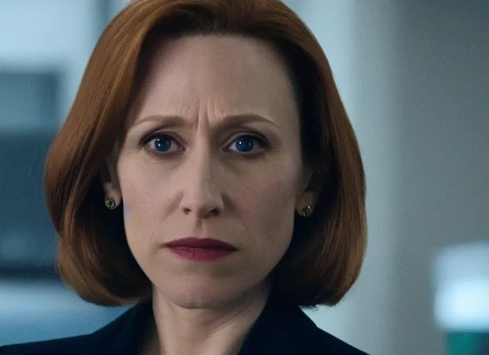 Image similar to film still of vera farmiga as scully in x - files movie, 4 k