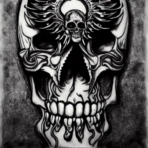 Image similar to skull and dragon tattoo