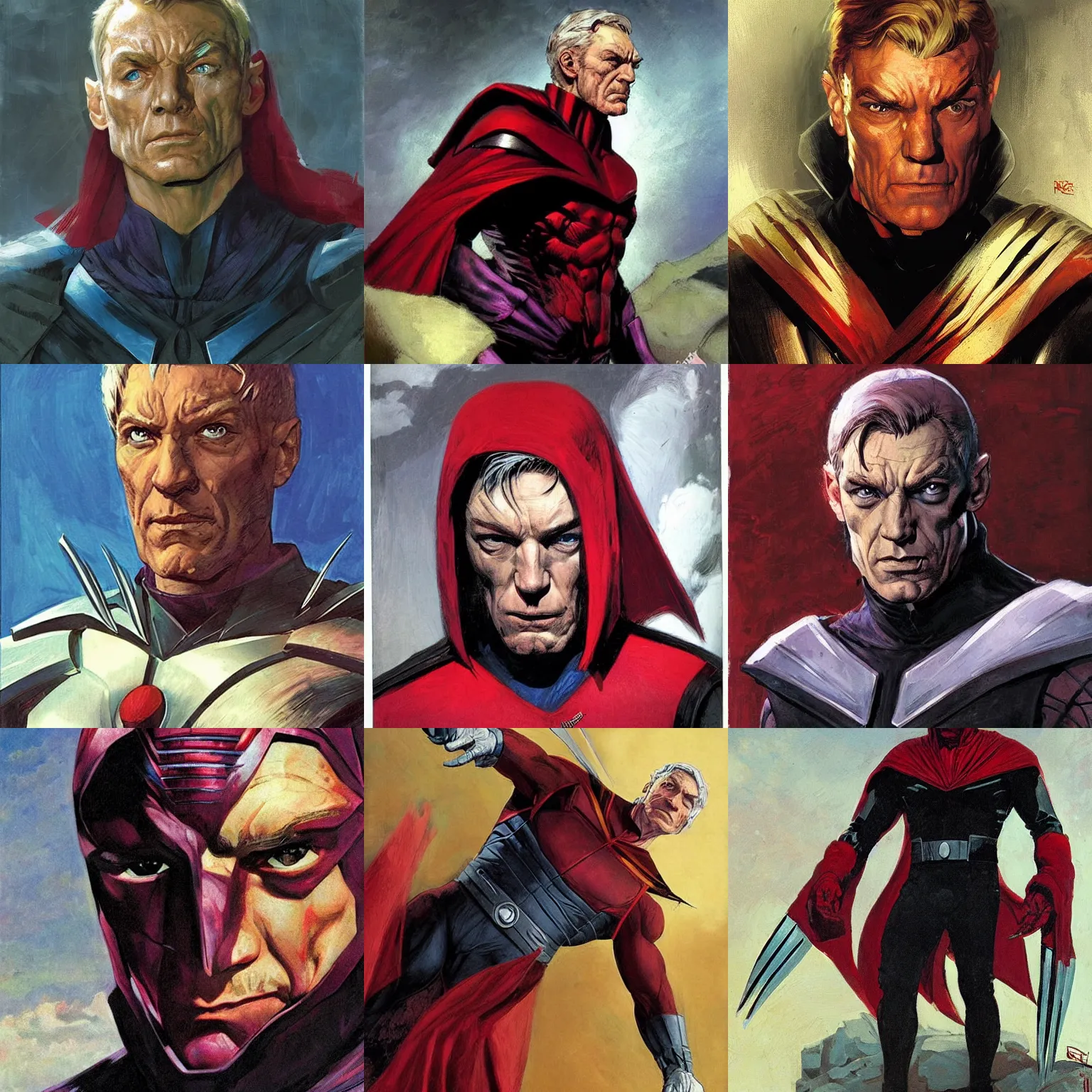 Prompt: Magneto from the X-Men by Iliá Repin