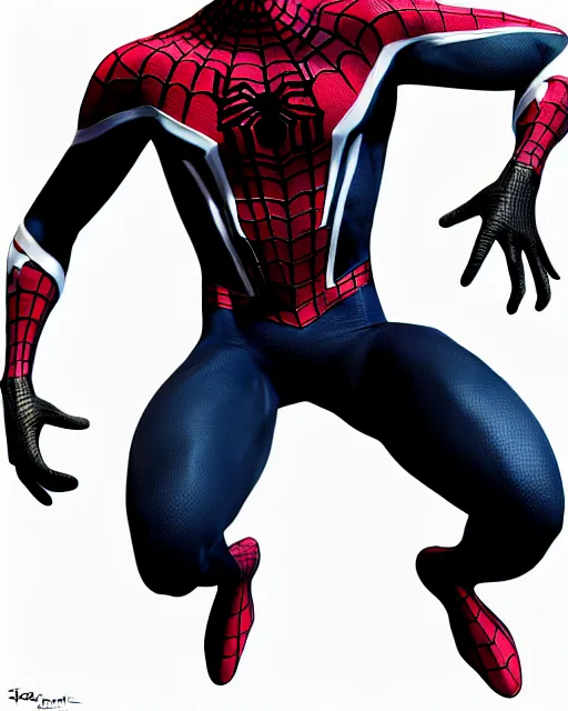 Prompt: photorealistic, hyperdetailed sketch of black spider - man suit with white webbing by insomniac games