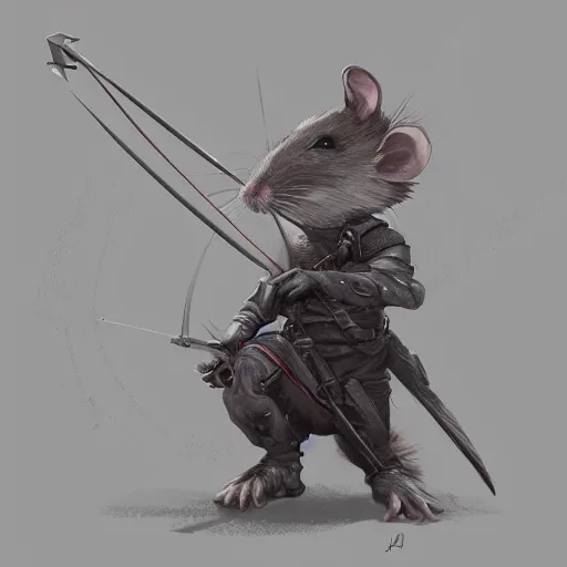 Prompt: rat with a crossbow by Stanley Artgerm Lau, WLOP, Rossdraws, James Jean, Andrei Riabovitchev, Marc Simonetti, tranding on artstation