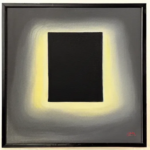 Image similar to oil painting, black square on canvas