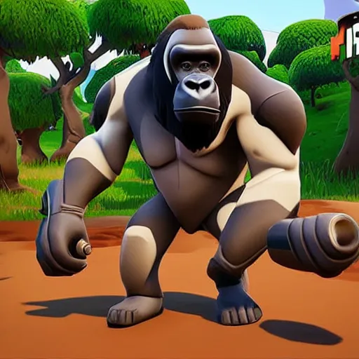 Prompt: “Harambe in Fortnite”