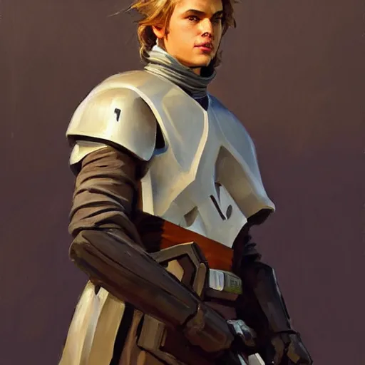 Prompt: greg manchess portrait painting of armored anakin skywalker as overwatch character, medium shot, asymmetrical, profile picture, organic painting, sunny day, matte painting, bold shapes, hard edges, street art, trending on artstation, by huang guangjian and gil elvgren and sachin teng