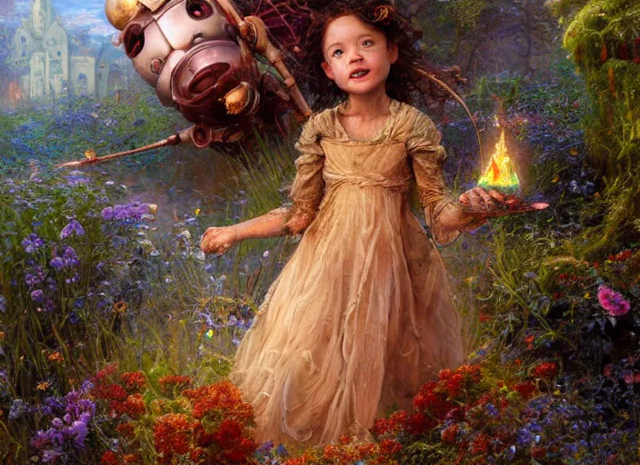 Image similar to a rusty broken down little robot, Lilia Alvarado, Sophie Anderson, Mark Arian, Bob Byerley, Charlie Bowater, Mark Brooks, Steve Henderson, Justin Gerard, Arthur Hughes, Edward Robert Hughes, Mark Keathley, Victor Nizovtsev, Carlos Shwabe, Ross Tran, WLOP