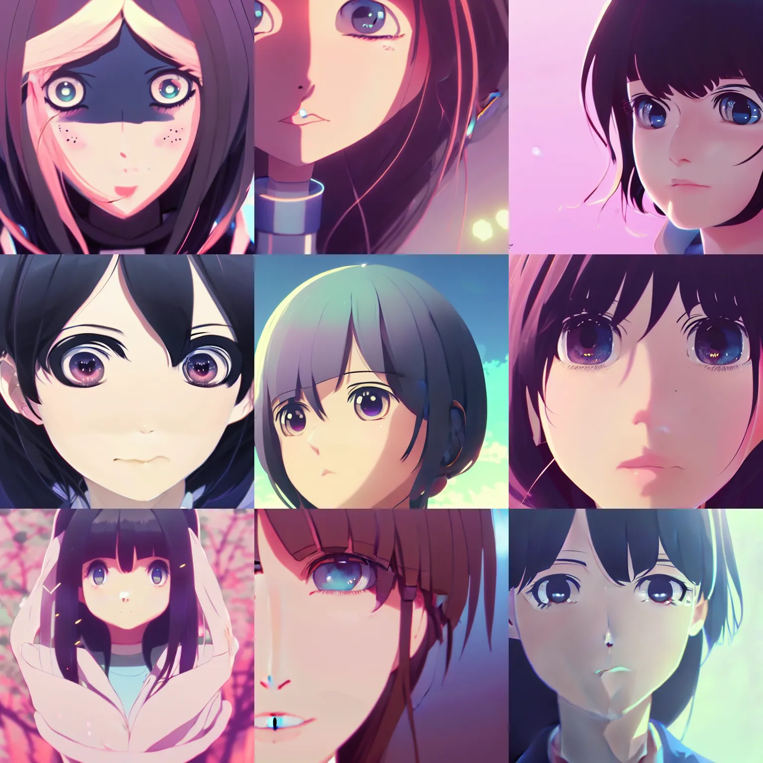Prompt: close-up of cute round face, anime key visual, official media, Makoto Shinkai, Ilya Kuvshinov, Lois van Baarle, Rossdraws