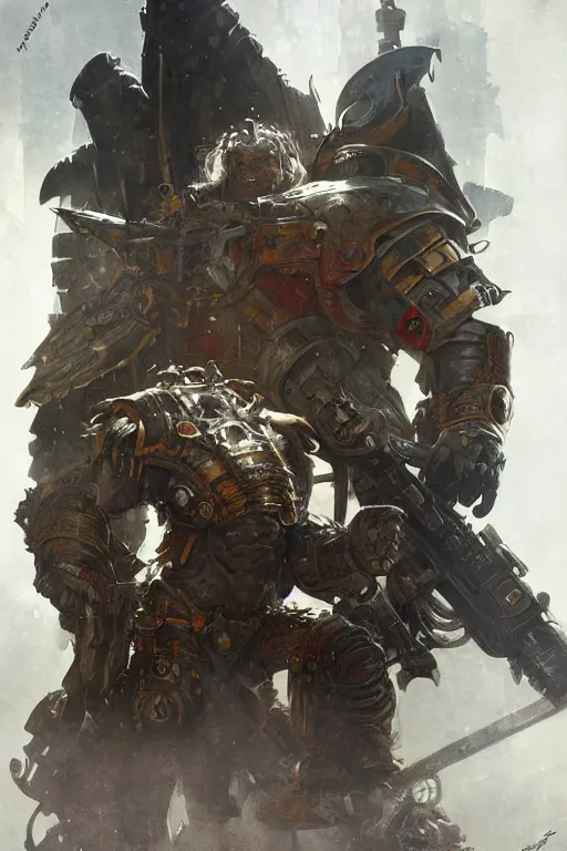 Image similar to martti ahtisaari as a warhammer ork boss, sci fi, highly detailed, digital painting, artstation, concept art, sharp focus, illustration, art by artgerm and greg rutkowski and alphonse mucha