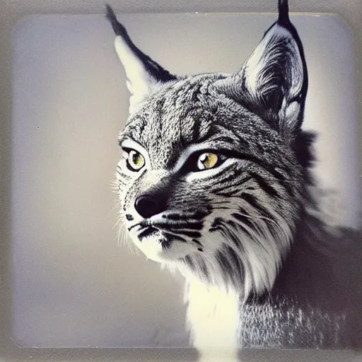 Image similar to polaroid of a lynx