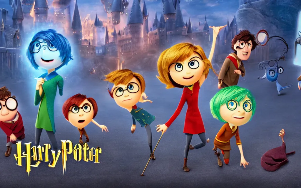 Prompt: Harry Potter as the main character of a PIXAR Film. Still from Inside Out (2015). 4K HD Wallpaper. Premium Prints Available