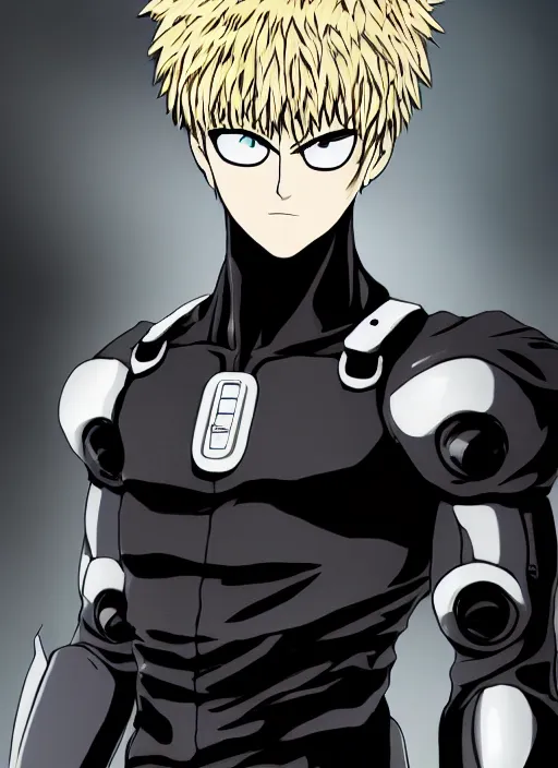 Image similar to A full portrait photo of real-life genos one punch man, f/22, 35mm, 2700K, lighting, perfect faces, award winning photography.