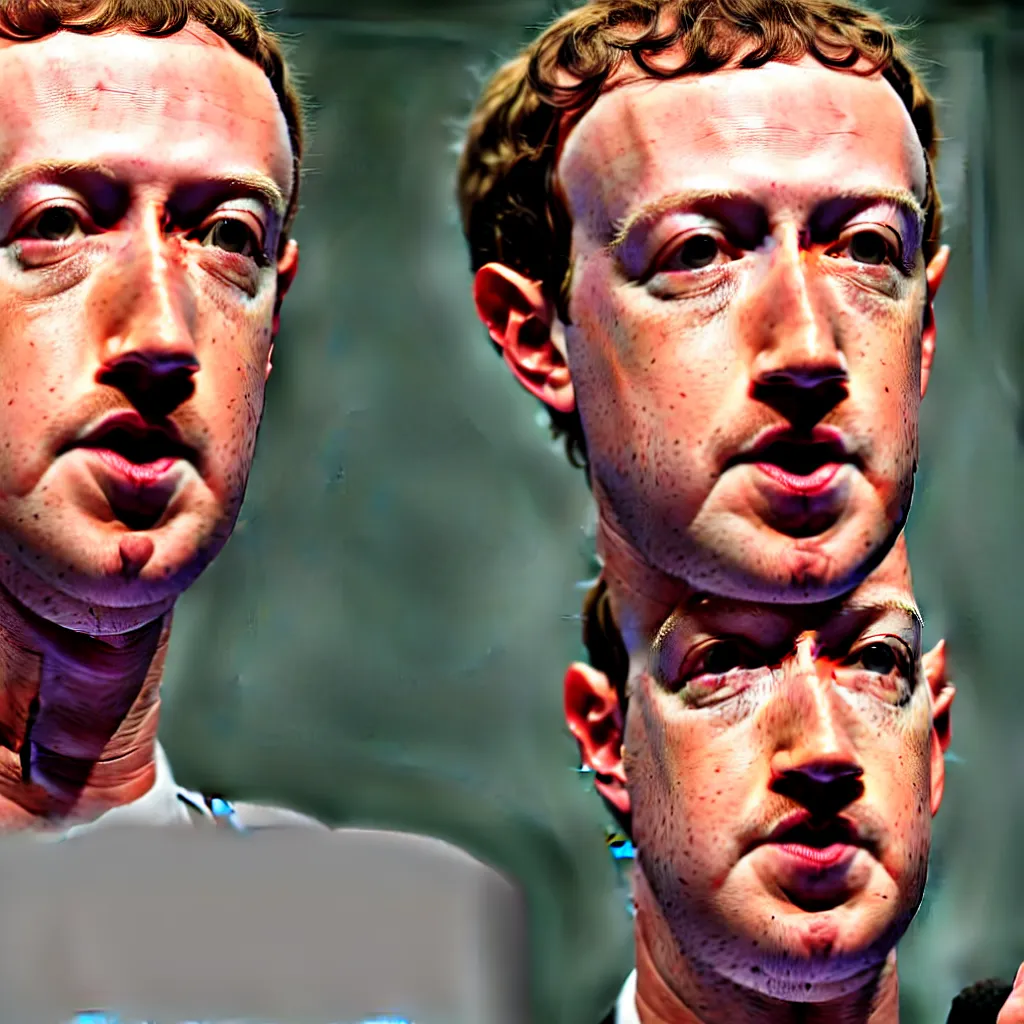Image similar to one mark zuckerberg staring into your soul, photo, 4 k
