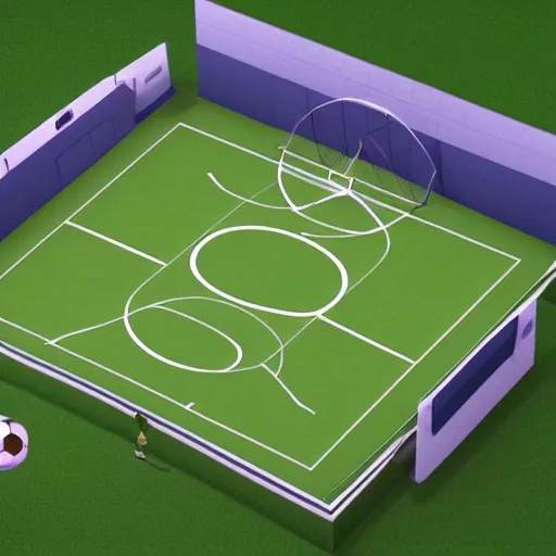 Image similar to 3d digital soccer themed game lootbox, isometric, octane, cinema 4d, vray