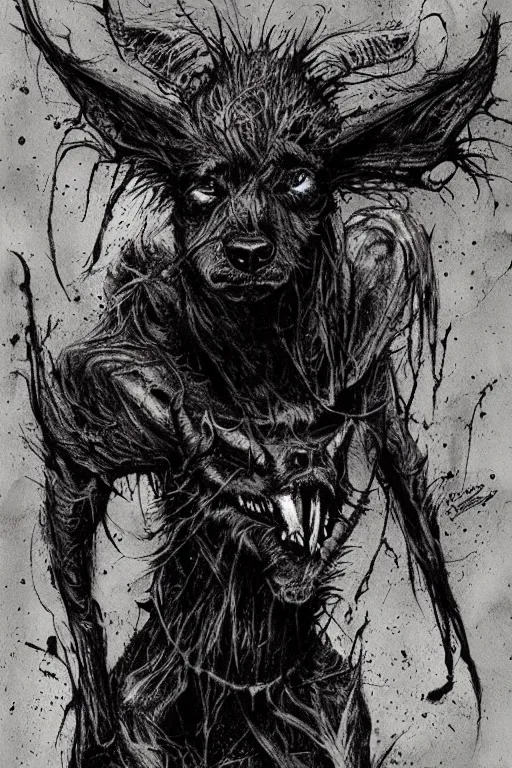 Image similar to hellhound artwork by ben templesmith