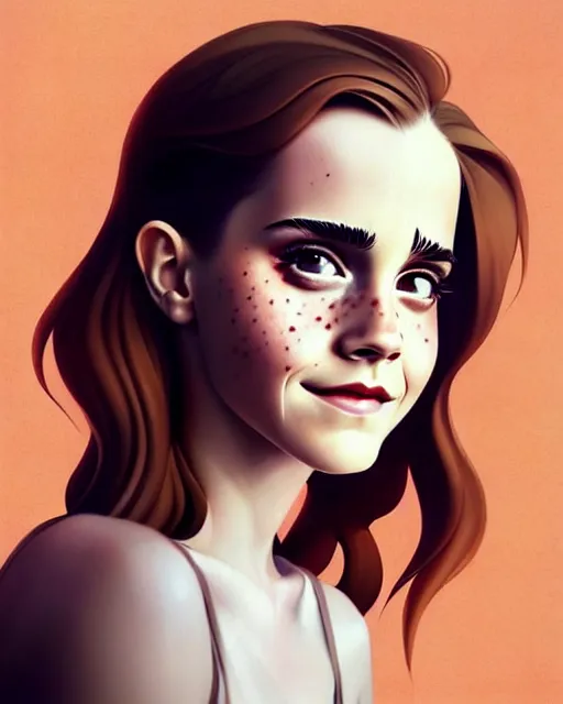 Prompt: beautiful full body Emma Watson smiling illustration by lois van baarle and loish and ross tran and rossdraws and sam yang and samdoesarts and artgerm and Cecil Beaton, Lee Miller, Irving Penn, David Bailey, digital art, highly detailed, intricate, sharp focus, Trending on Artstation HQ, deviantart, octane render, cgsociety