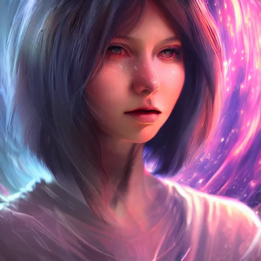 Image similar to beautiful girl in a wormhole character concept style, by Mateusz Urbanowicz, beautiful girl, 8k character concept art, by WLOP, cinematic lighting, trending on artstation, symmetrical portrait symmetrical, highly detailed CGsociety, hyper