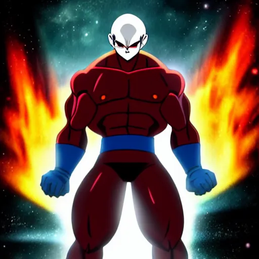 Image similar to jiren the grey from dragon ball super, high quality, amazing, stars in the background, dbz style