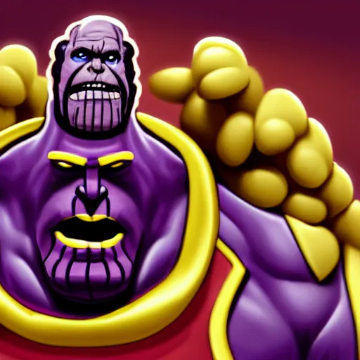 Image similar to thanos as an raisin with raisin features with the face of thanos, jamming with the californian raisins, realistic, hyperrealistic, ultra realistic, real, real world, highly detailed, very detailed, extremely detailed, intricate details, 8 k resolution, hd quality