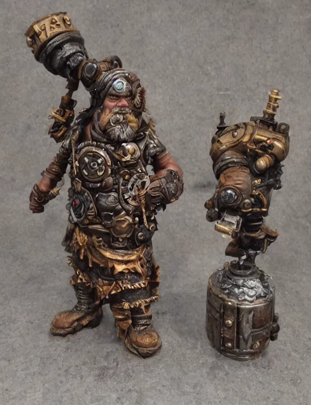 Image similar to dwarf detailed with shotgun steampunk, hyperrealistic