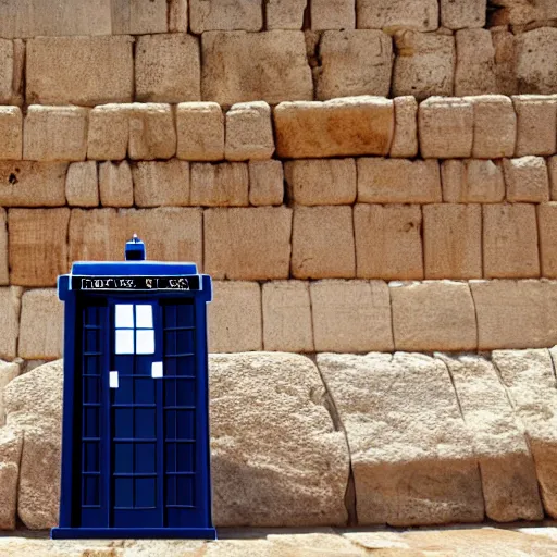 Image similar to a tardis lands near the western wall