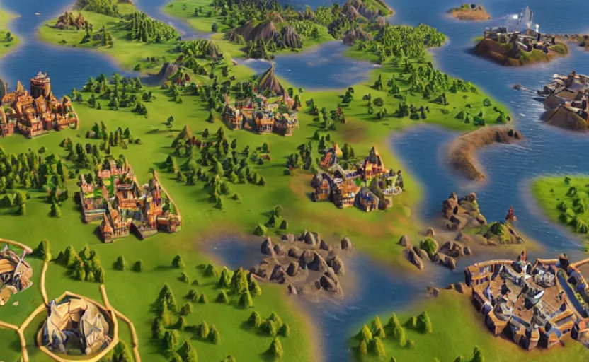 Image similar to “screen shot of civilization 6”