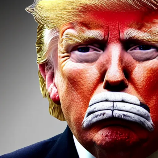 Image similar to mix of donald trump and a cat, portrait, 4 k