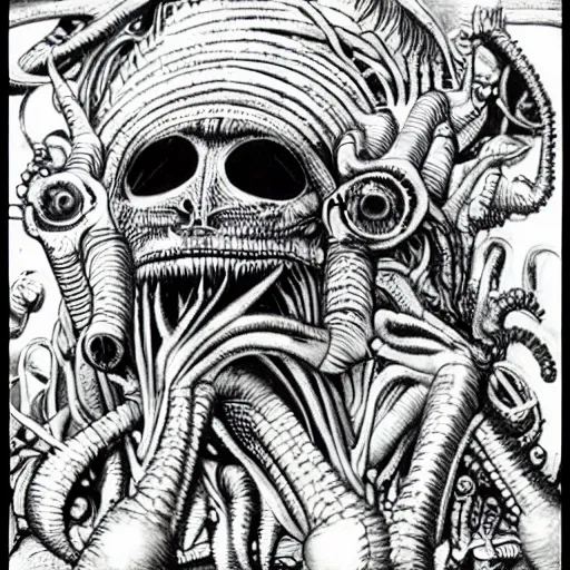 Prompt: a lovecraftian story by h.r Giger