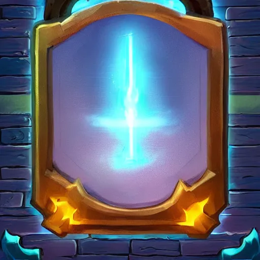 Image similar to a glowing simple giant lock, fantasy digital art, in the style of hearthstone artwork