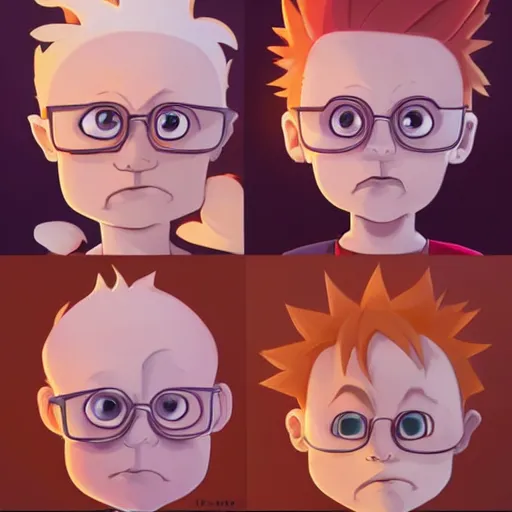 Image similar to face icon stylized minimalist rugrats, loftis, cory behance hd by jesper ejsing, by rhads, makoto shinkai and lois van baarle, ilya kuvshinov, rossdraws global illumination