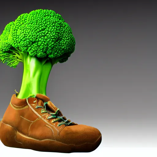 Prompt: A hyper real comic book style portait painting of shoes made of broccoli, unreal 5, hyperrealistic, octane render, cosplay, RPG portrait, dynamic lighting