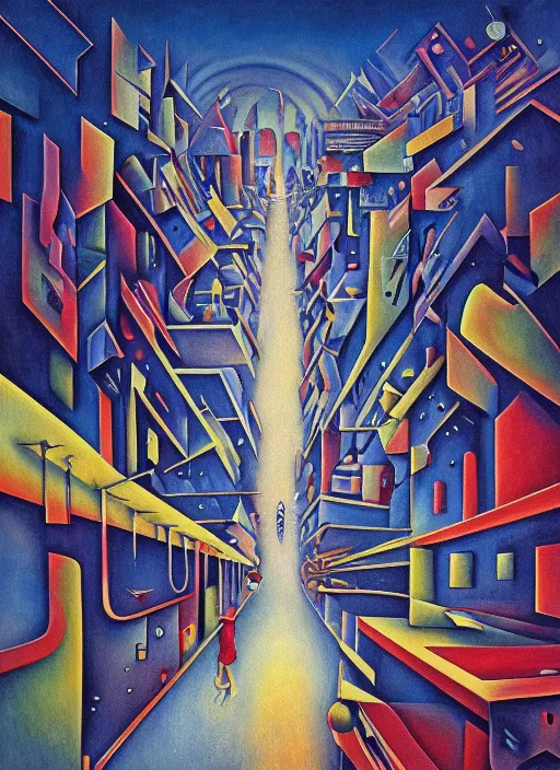 Prompt: A surreal painting of melting calligraphy city streets in 3 point perspective by hr giger and Vladimir kush by dali by kandinsky, 3d, realistic shading, complimentary colors, neon tint, aesthetically pleasing composition, masterpiece, 4k, 8k, ultra realistic, super realistic,