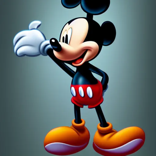 Image similar to mickey mouse killer robot digital painting trending on artstation 4 k
