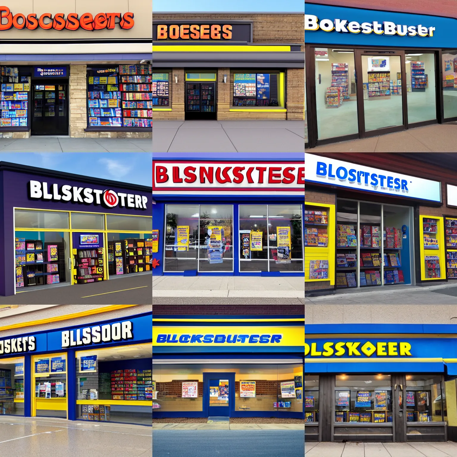 Prompt: blockbuster store front