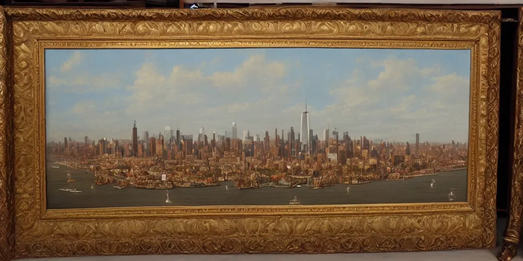 Prompt: very very very beautiful oil painting of New York in the 1800s, 4k detailed, very very well detailed painting