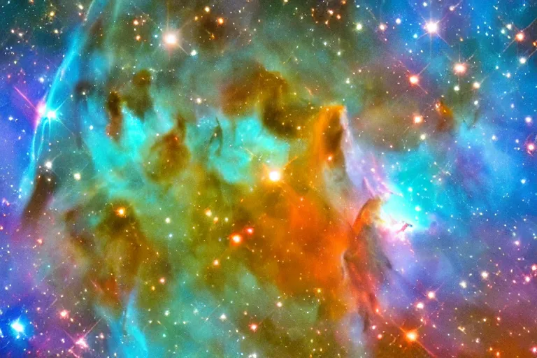 Image similar to a remarkable hubble space telescope photo of a crazy nebula, highly detailed, 4 k,