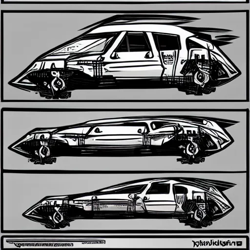 Image similar to darkest dungeon art style retrofuturism car concept