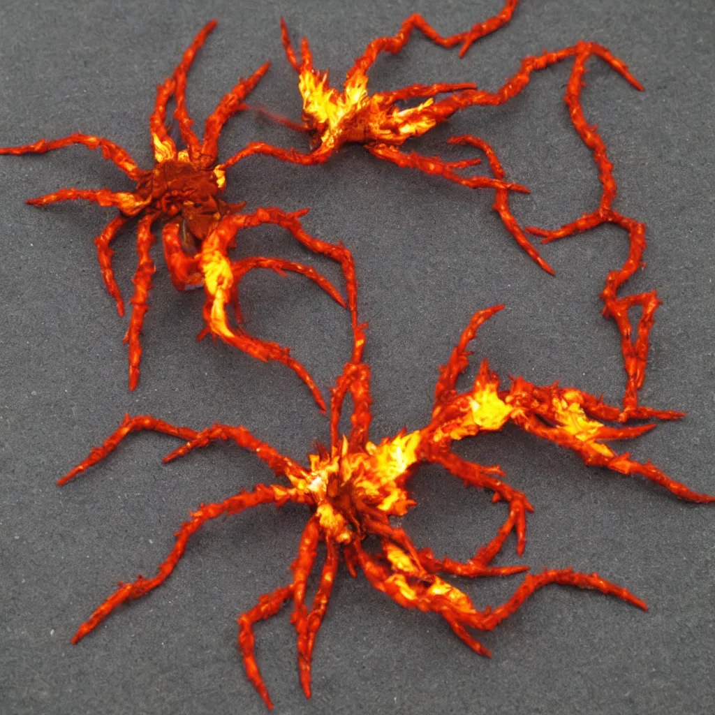 Prompt: flame spider