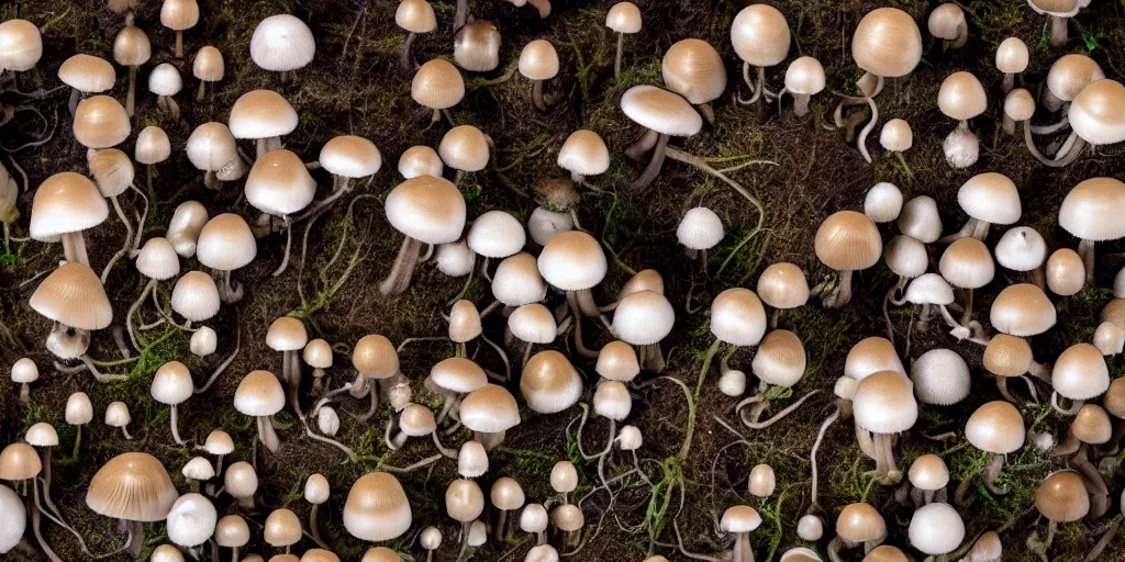 Image similar to microscopic view of a mushrooms mycelial network