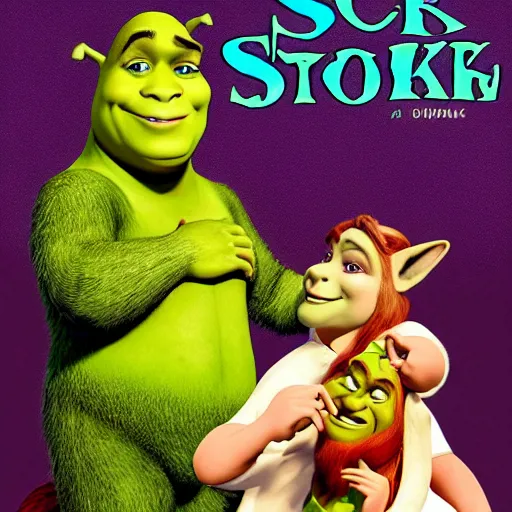 Prompt: vintage movie poster for shrek,