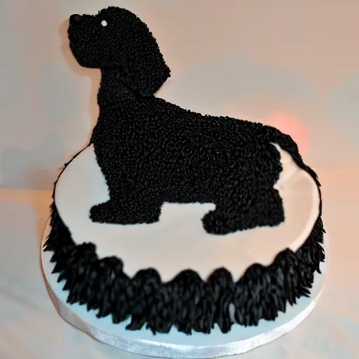 Image similar to black goldendoodle birthday cake,