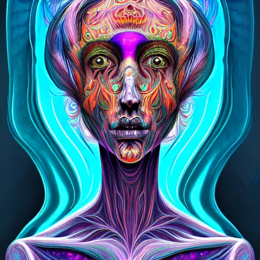 Image similar to an extremely psychedelic portrait of a ghost, surreal, lsd, face, detailed, intricate, elegant, lithe, highly detailed, digital painting, artstation, concept art, smooth, sharp focus, illustration, art