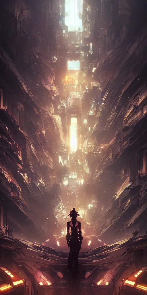 Image similar to dark space, future city scape, epic lighting, sketch illustration, ultra detailed, art by artgerm and greg rutkowski and alphonse mucha