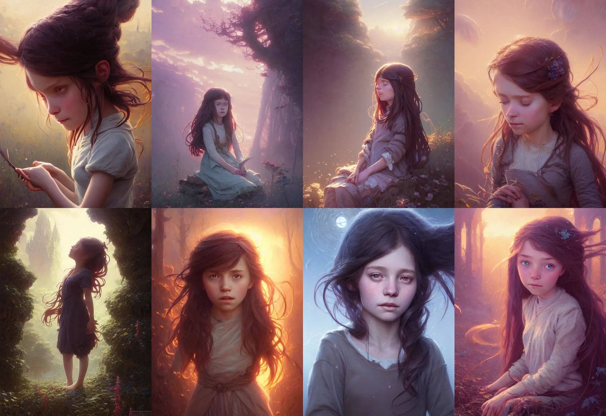 Prompt: highly detailed portrait of a tired little girl with long hairs, stephen bliss, unreal engine, fantasy art by greg rutkowski, loish, rhads, ferdinand knab, makoto shinkai and lois van baarle, ilya kuvshinov, rossdraws, tom bagshaw, alphonse mucha, global illumination, radiant light, detailed and intricate environment