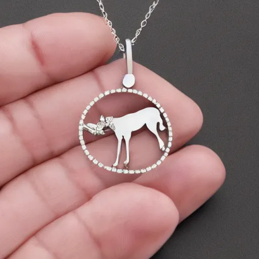 Image similar to a silver sagittarius constellation necklace pendant, 3 d rendering, in the style of pandora, tiffany, swarovski, van cleef & arpels, cartier, boucheron, bulgari, chaumet, elegant, noble, stylish