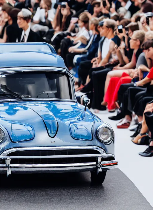 Image similar to hyperrealistic and heavy detailed balenciaga runway show of cars, leica sl 2 5 0 mm, vivid color, high quality, high textured, real life