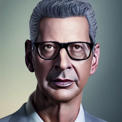 Image similar to hyperrealistic jeff goldblum, by istvan sandorfi & thomas eakes & xiang duan, perfect facial symmetry, dim volumetric cinematic lighting, photorealistic, 8 k octane comprehensive render, post - processing, extremely hyper - detailed, intricate, lifelike texture, epic composition, masterpiece, stunning!!,