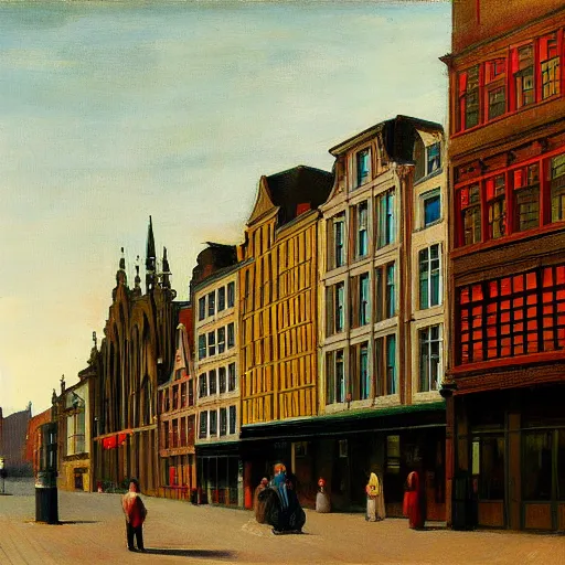 Prompt: leuven city scape in the style of edward hopper