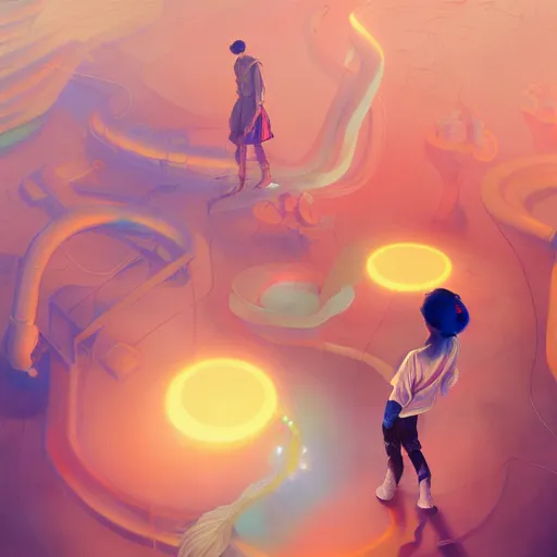 Prompt: james jean style, vfx art, unreal engine render, claymation style, colourful, volumetric light, digital painting, digital illustration, dramatic light,